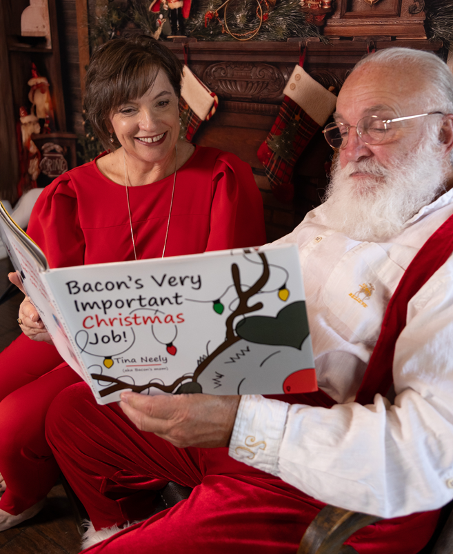 Santa Reading a Book